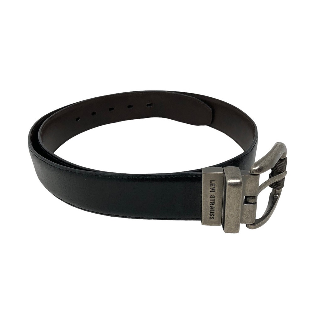 LEVI STRAUSS Mens Reversible Belt Black & Brown Genuine Leather Size 42 Casual